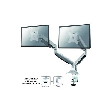 Staffa da scrivania per 2 monitor Neomounts NM-D750WHITE