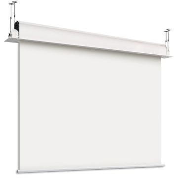  210x210 cm formato 1:1 Schermo Motorizzato da controsoffitto INCEEL con bordi neri (237cm)