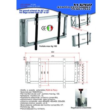 Staffa per videowall Tecnidea W1260
